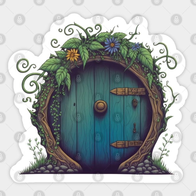 Beautiful Round Door - Black - Fantasy Sticker by Fenay-Designs